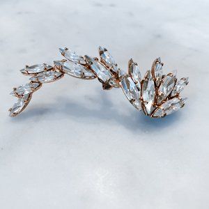 Ryan Storer Rose Gold & Crystal Ear Cuff + Single Stud Set